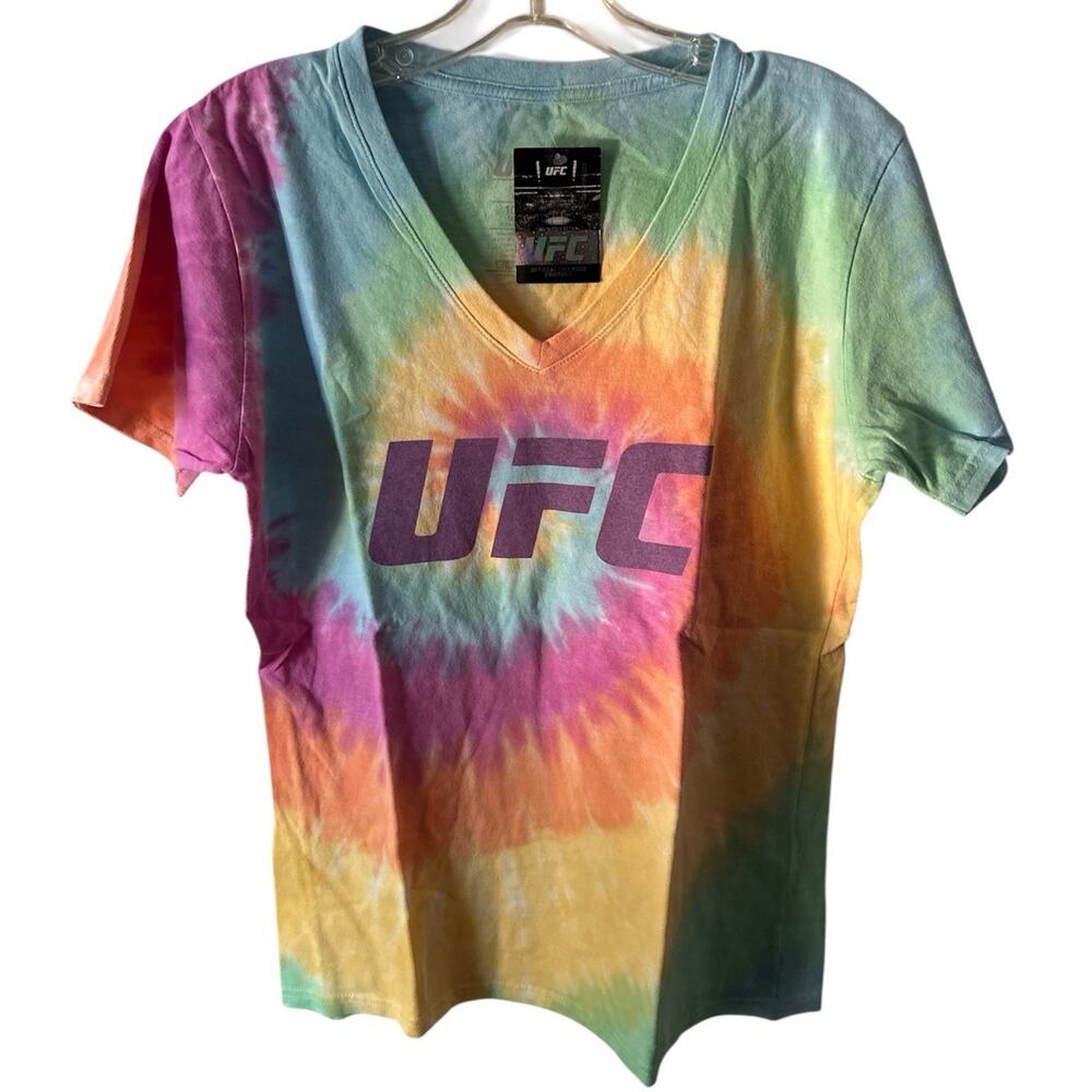 Women’s UFC T Shirt‎ Tie Dye Size Small V Neck
